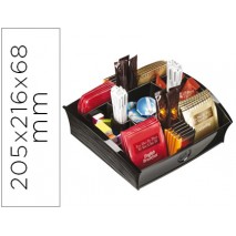 BANDEJA ORGANIZADORA CEP CON 9 COMPARTIMENTOS POLIESTIRENO COLOR NEGRO ESPECIAL PARA SNACKS 205X216X