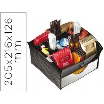 BANDEJA ORGANIZADORA CEP CON 9 COMPARTIMENTOS POLIESTIRENO COLOR NEGRO ESPECIAL PARA SNACK 205X216X1