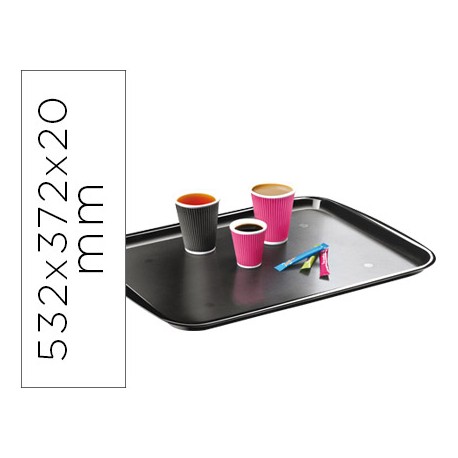 BANDEJA CEP DISEÑO CLASICO POLICARBONATO COLOR NEGRO 532X372X20 MM