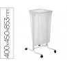 SOPORTE CEP PARA BOLSAS DE BASURA DE 110 LITROS EN PLASTICO Y ACERO CON RUEDAS 400X450X853 MM