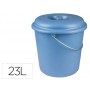 CUBO DE BASURA DOMESTICO CON TAPA 23 LITROS PARA BOLSAS 55X60CM AZUL