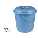 CUBO DE BASURA DOMESTICO CON TAPA 23 LITROS PARA BOLSAS 55X60CM AZUL