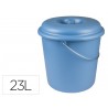 CUBO DE BASURA DOMESTICO CON TAPA 23 LITROS PARA BOLSAS 55X60CM AZUL