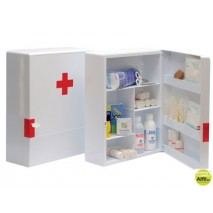 BOTIQUIN PLASTICO EXTRADURO CON MATERIAL PARA PRIMEROS AUXILIOS 460X340X150 MM