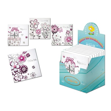 TARJETA POSTAL ARGUVAL ROSA Y PLATA MODELOS SURTIDOS