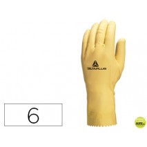 GUANTE DELTAPLUS DE LATEX NATURAL ESPECIAL PARA TRABAJOSDE LIMPIEZA EN GENERAL ANTIALERGICOS TALLA 6