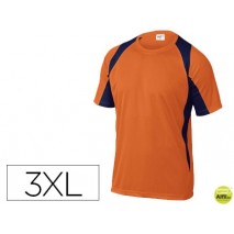 CAMISETA DELTAPLUS POLIESTER MANGA CORTA CUELLO REDONDO TRATAMIENTO SECADO RAPIDO COLOR NARANJA-MARI
