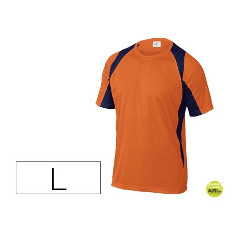 CAMISETA DELTAPLUS POLIESTER MANGA CORTA CUELLO REDONDO TRATAMIENTO SECADO RAPIDO COLOR NARANJA-MARI