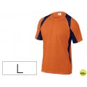 CAMISETA DELTAPLUS POLIESTER MANGA CORTA CUELLO REDONDO TRATAMIENTO SECADO RAPIDO COLOR NARANJA-MARI