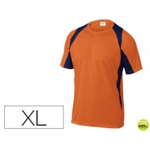 CAMISETA DELTAPLUS POLIESTER MANGA CORTA CUELLO REDONDO TRATAMIENTO SECADO RAPIDO COLOR NARANJA-MARI