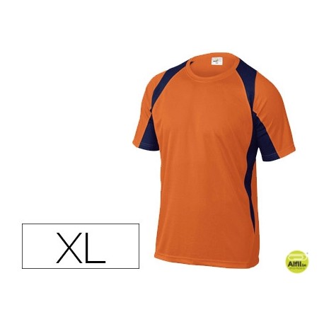 CAMISETA DELTAPLUS POLIESTER MANGA CORTA CUELLO REDONDO TRATAMIENTO SECADO RAPIDO COLOR NARANJA-MARI