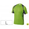 CAMISETA DELTAPLUS POLIESTER MANGA CORTA CUELLO REDONDO TRATAMIENTO SECADO RAPIDO COLOR VERDE-GRIS T