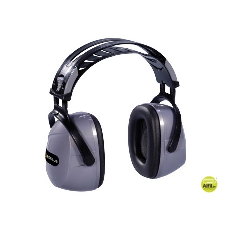 CASCO ANTIRUIDO DELTAPLUS CON OREJERAS AJUSTABLE EN ALTURA NORMA SNR 33 DB COLOR GRIS-NEGRO