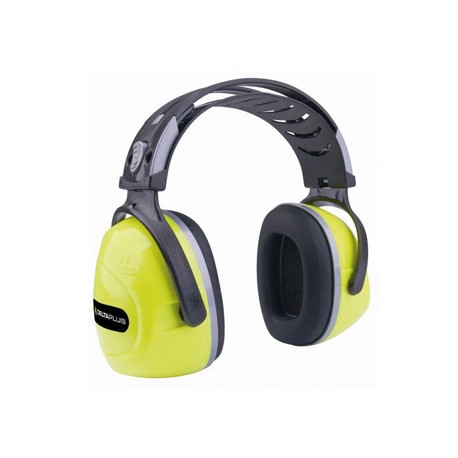 CASCO ANTIRUIDO DELTAPLUS CON OREJERAS AJUSTABLE EN ALTURA NORMA SNR 33 DB COLOR AMARILLO FLUORESCEN