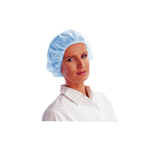 GORRO DELTAPLUS REDONDO POLIPROPILENO COLOR AZUL TALLA UNICA CAJA DE 100 UNIDADES
