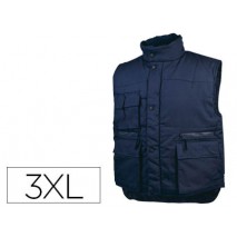 CHALECO DELTAPLUS MULTIBOLSILLOS CON CREMALLERA CINTURA ELASTICA PROTEGE RIÑONES COLOR AZUL TALLA 3X