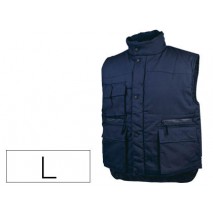 CHALECO DELTAPLUS MULTIBOLSILLOS CON CREMALLERA CINTURA ELASTICA PROTEGE RIÑONES COLOR AZUL TALLA L