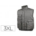 CHALECO DELTAPLUS MULTIBOLSILLOS CON CREMALLERA CINTURA ELASTICA PROTEGE RIÑONES COLOR GRIS TALLA 3X