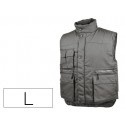 CHALECO DELTAPLUS MULTIBOLSILLOS CON CREMALLERA CINTURA ELASTICA PROTEGE RIÑONES COLOR GRIS TALLA L