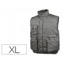 CHALECO DELTAPLUS MULTIBOLSILLOS CON CREMALLERA CINTURA ELASTICA PROTEGE RIÑONES COLOR GRIS TALLA XL
