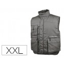 CHALECO DELTAPLUS MULTIBOLSILLOS CON CREMALLERA CINTURA ELASTICA PROTEGE RIÑONES COLOR GRIS TALLA XX