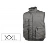CHALECO DELTAPLUS MULTIBOLSILLOS CON CREMALLERA CINTURA ELASTICA PROTEGE RIÑONES COLOR GRIS TALLA XX