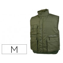 CHALECO DELTAPLUS MULTIBOLSILLOS CON CREMALLERA CINTURA ELASTICA PROTEGE RIÑONES COLOR VERDE TALLA M