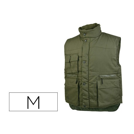 CHALECO DELTAPLUS MULTIBOLSILLOS CON CREMALLERA CINTURA ELASTICA PROTEGE RIÑONES COLOR VERDE TALLA M
