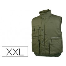 CHALECO DELTAPLUS MULTIBOLSILLOS CON CREMALLERA CINTURA ELASTICA PROTEGE RIÑONES COLOR VERDE TALLA X