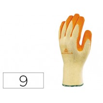 GUANTE DELTAPLUS DE ALGODON POLIESTER ANTIDESLIZANTE ESPECIAL PARA CONSTRUCCION Y JARDIN AMARILLO TA