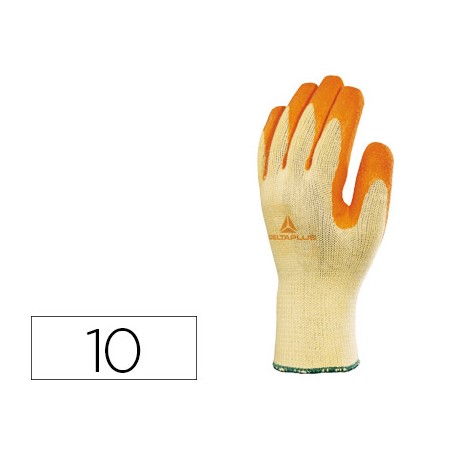 GUANTE DELTAPLUS DE ALGODON POLIESTER ANTIDESLIZANTE ESPECIAL PARA CONSTRUCCION Y JARDIN AMARILLO TA