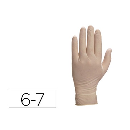 GUANTE DELTAPLUS DE LATEX DESECHABLE ESPECIAL PARA TRABAJOS DE CORTA DURACION CAJA DE 100 TALLA 6-7