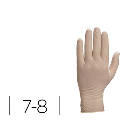 GUANTE DELTAPLUS DE LATEX DESECHABLE ESPECIAL PARA TRABAJOS DE CORTA DURACION CAJA DE 100 TALLA 7-8