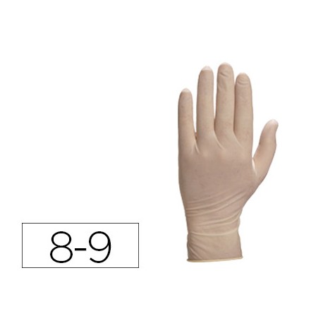 GUANTE DELTAPLUS DE LATEX DESECHABLE ESPECIAL PARA TRABAJOS DE CORTA DURACION CAJA DE 100 TALLA 8-9