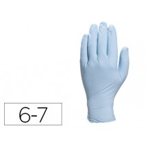 GUANTE DELTAPLUS DE NITRILO DESECHABLE ESPECIAL PARA TRABAJOS DE CORTA DURACION CAJA DE 100 TALLA 6-
