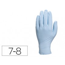 GUANTE DELTAPLUS DE NITRILO DESECHABLE ESPECIAL PARA TRABAJOS DE CORTA DURACION CAJA DE 100 TALLA 7-