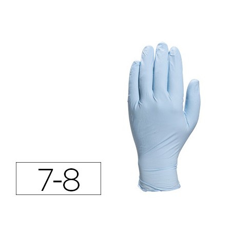 GUANTE DELTAPLUS DE NITRILO DESECHABLE ESPECIAL PARA TRABAJOS DE CORTA DURACION CAJA DE 100 TALLA 7-
