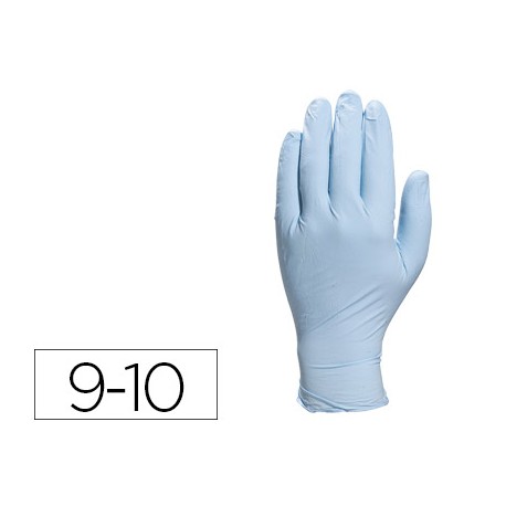 GUANTE DELTAPLUS DE NITRILO DESECHABLE ESPECIAL PARA TRABAJOS DE CORTA DURACION CAJA DE 100 TALLA 9-