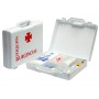 BOTIQUIN POLIPROPILENO CON MATERIAL PARA PRIMEROS AUXILIOS FORMA DE MALETIN 270X230X70 MM