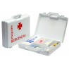 BOTIQUIN POLIPROPILENO CON MATERIAL PARA PRIMEROS AUXILIOS FORMA DE MALETIN 270X230X70 MM