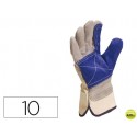 GUANTE DELTAPLUS DOCKER SERRAJE VACUNO REFORZADO IDEAL PARA TRABAJOS INTENSIVO COLOR GRIS-AZUL TALLA