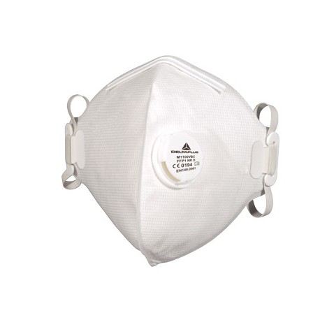 MASCARILLA DELTAPLUS DE PROTECCION USO UNICO CON VALVULA LAMINA NASAL AJUSTABLECLASE FFP1 CAJA DE 10