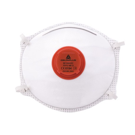 MASCARILLA DELTAPLUS DE PROTECCION USO UNICO CON VALVULA LAMINA NASAL AJUSTABLECLASE FFP3 CAJA DE 10