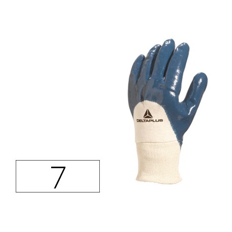 GUANTE DELTAPLUS TRATADO EN NITRILO DORSO EN ALGODON ESPECIAL PARA TRABAJOS DE MUCHA SUCIEDAD TALLA