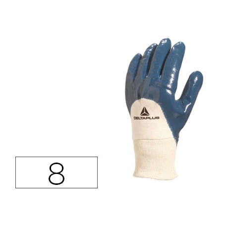 GUANTE DELTAPLUS TRATADO EN NITRILO DORSO EN ALGODON ESPECIAL PARA TRABAJOS DE MUCHA SUCIEDAD TALLA
