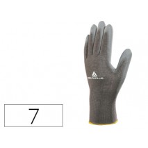 GUANTE DELTAPLUS POLIESTER ANTIDESLIZANTE LAVABLE ESPECIAL PARA MANIPULACION Y MANUTENCION GRIS TALL