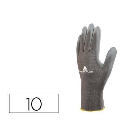 GUANTE DELTAPLUS POLIESTER ANTIDESLIZANTE LAVABLE ESPECIAL PARA MANIPULACION Y MANUTENCION GRIS TALL