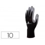 GUANTE DELTAPLUS DE PUNTO POLIESTER PALMA DE NITRILO ESPECIAL PARA MECANICA GRASAS ACEITES NEGRO-GRI