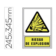 PICTOGRAMA SYSSA SEÑAL DE ADVERTENCIA RIESGO DE EXPLOSION EN PVC 245X345 MM