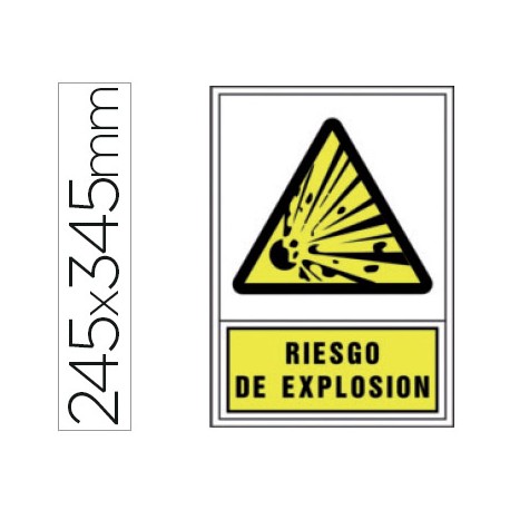 PICTOGRAMA SYSSA SEÑAL DE ADVERTENCIA RIESGO DE EXPLOSION EN PVC 245X345 MM